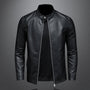 AIDEN - Stylische Leder Jacke mit Stehkragen Men