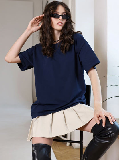 LOU - 100% Baumwolle Oversize T-Shirt Women