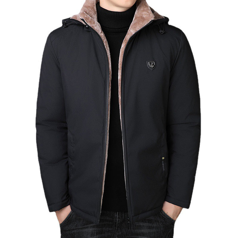 MANUEL - warme winddichte Fleece Jacke mit Kapuze Men