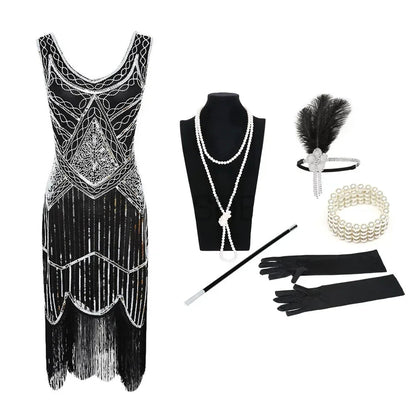 DINA - Trendy Partykleid: 5-teiliges Accessoire-Ensemble