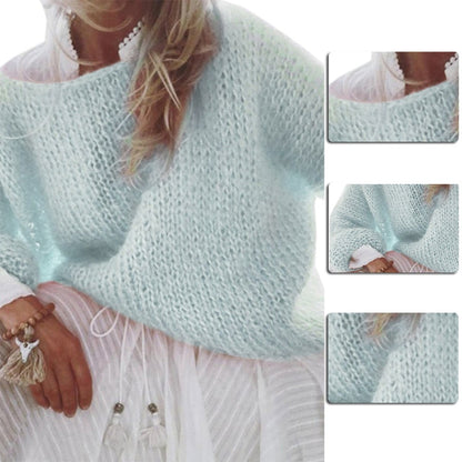 TRISHA - schöner Strickpullover mit breitem runden Ausschnitt Women