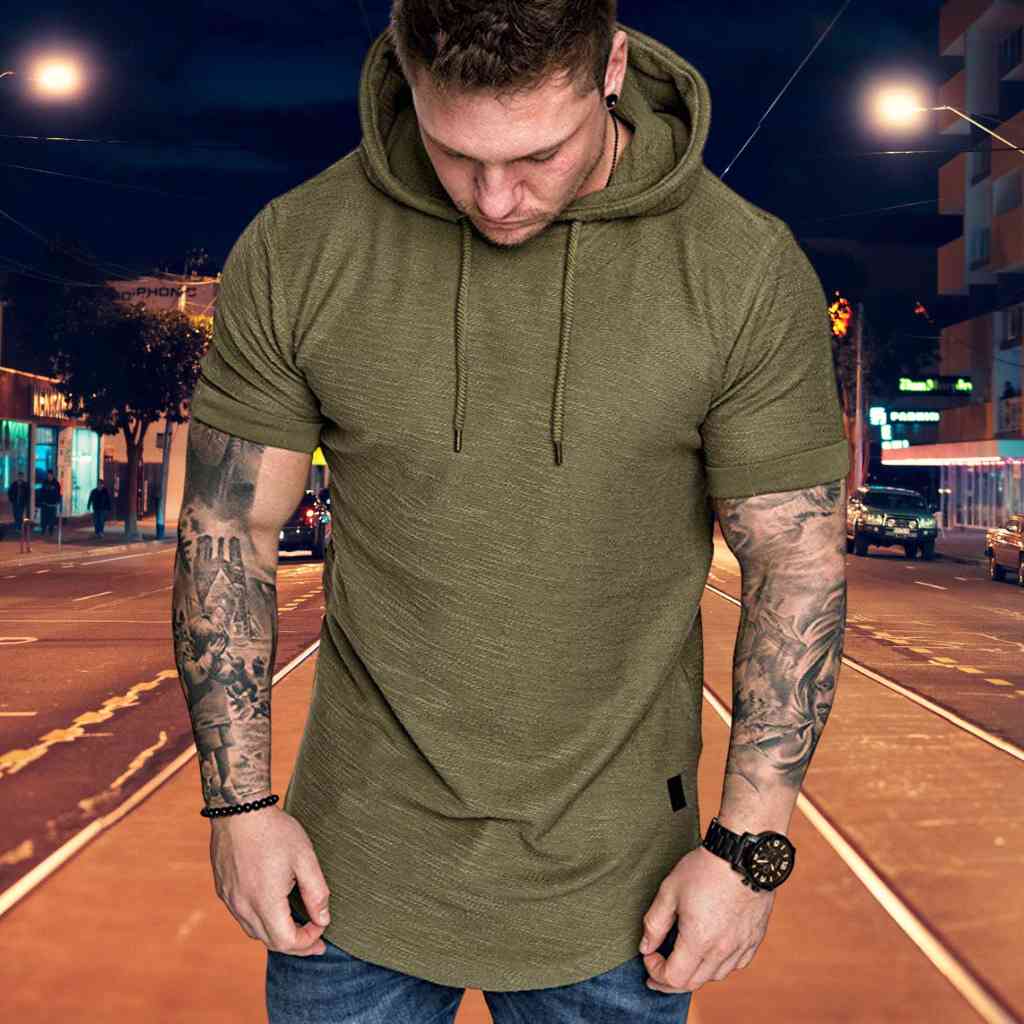 GEORG - Lässig Hoody Kurzarm Sweatshirt Men